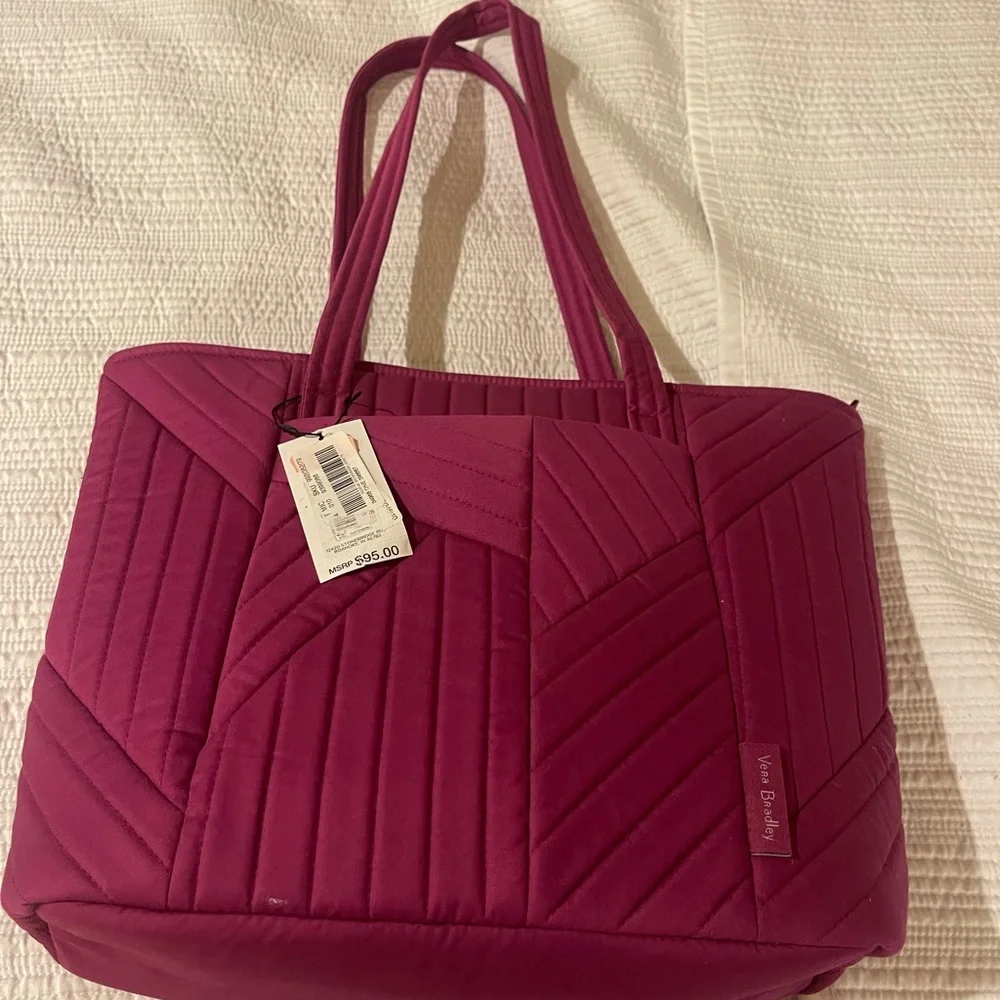 Vera Bradley Pink Quilted Tote Bag - Picture 1 of 7